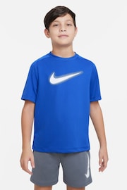 Nike Blue Dri-FIT Multi Graphic Training T-Shirt - Image 1 of 4