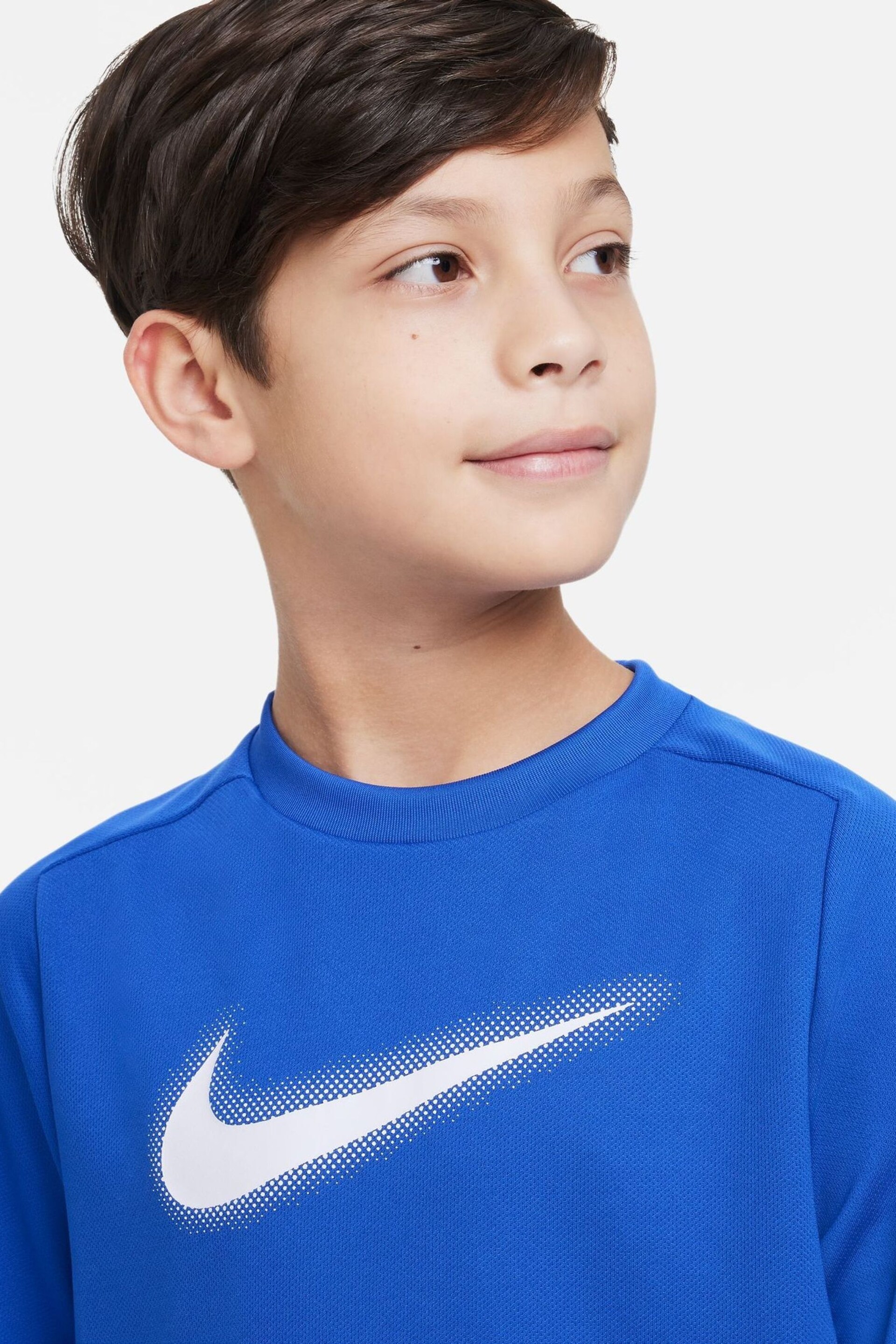 Nike Blue Dri-FIT Multi Graphic Training T-Shirt - Image 3 of 4