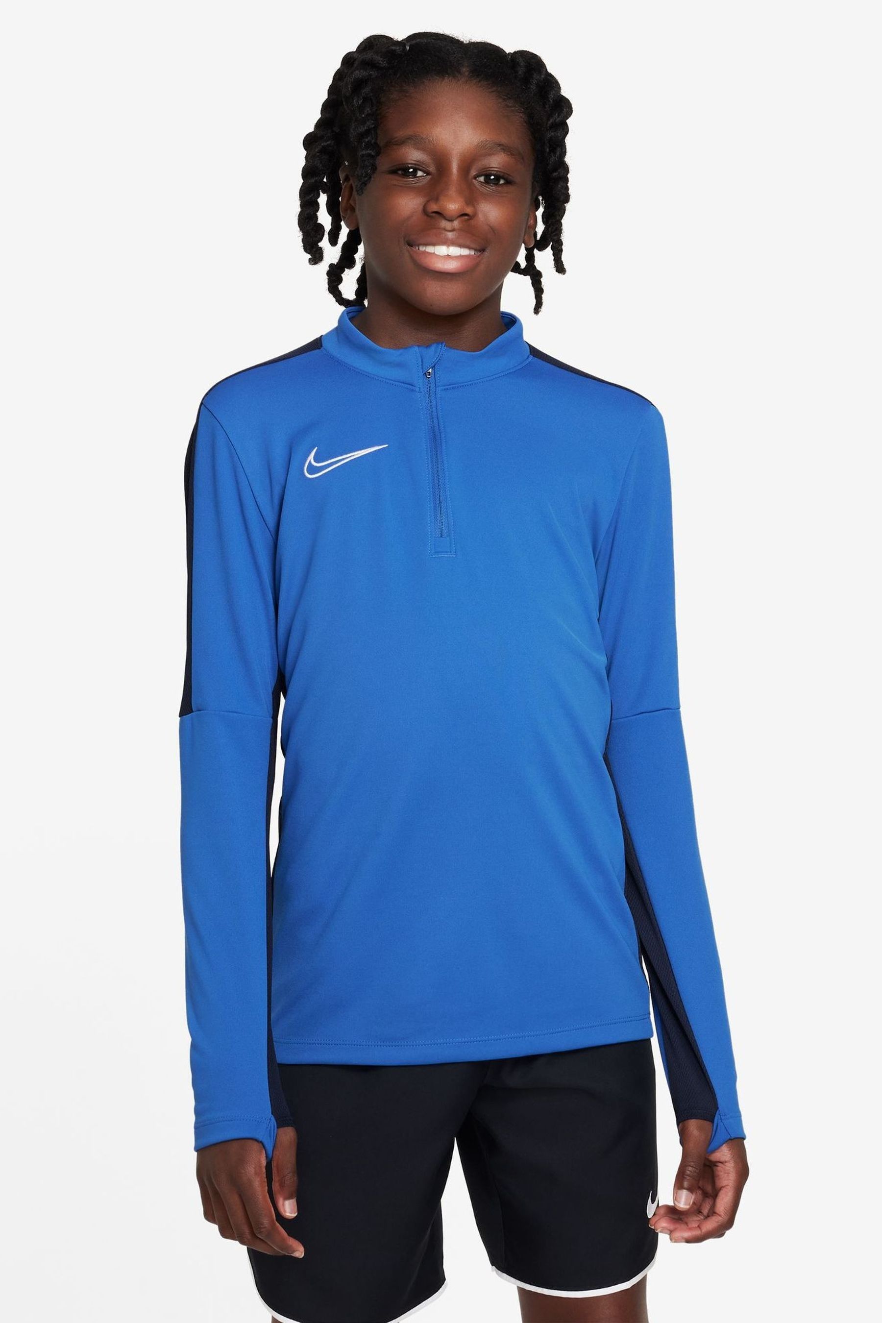 Buy Nike Royal Blue Navy White Dri FIT Academy Half Zip Training Drill Top from the Next UK online shop