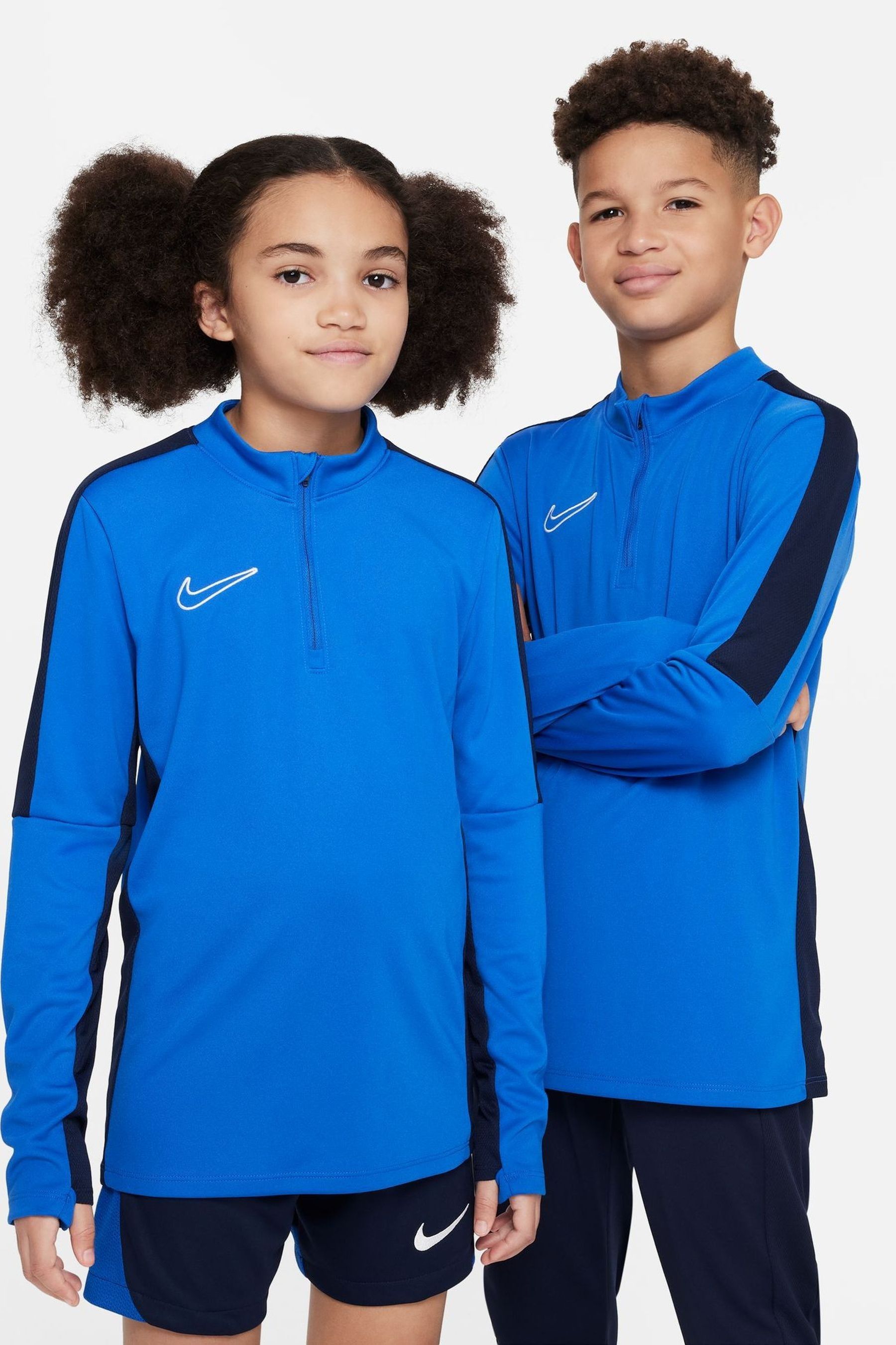Nike football academy quarter zip drill top in blue clearance