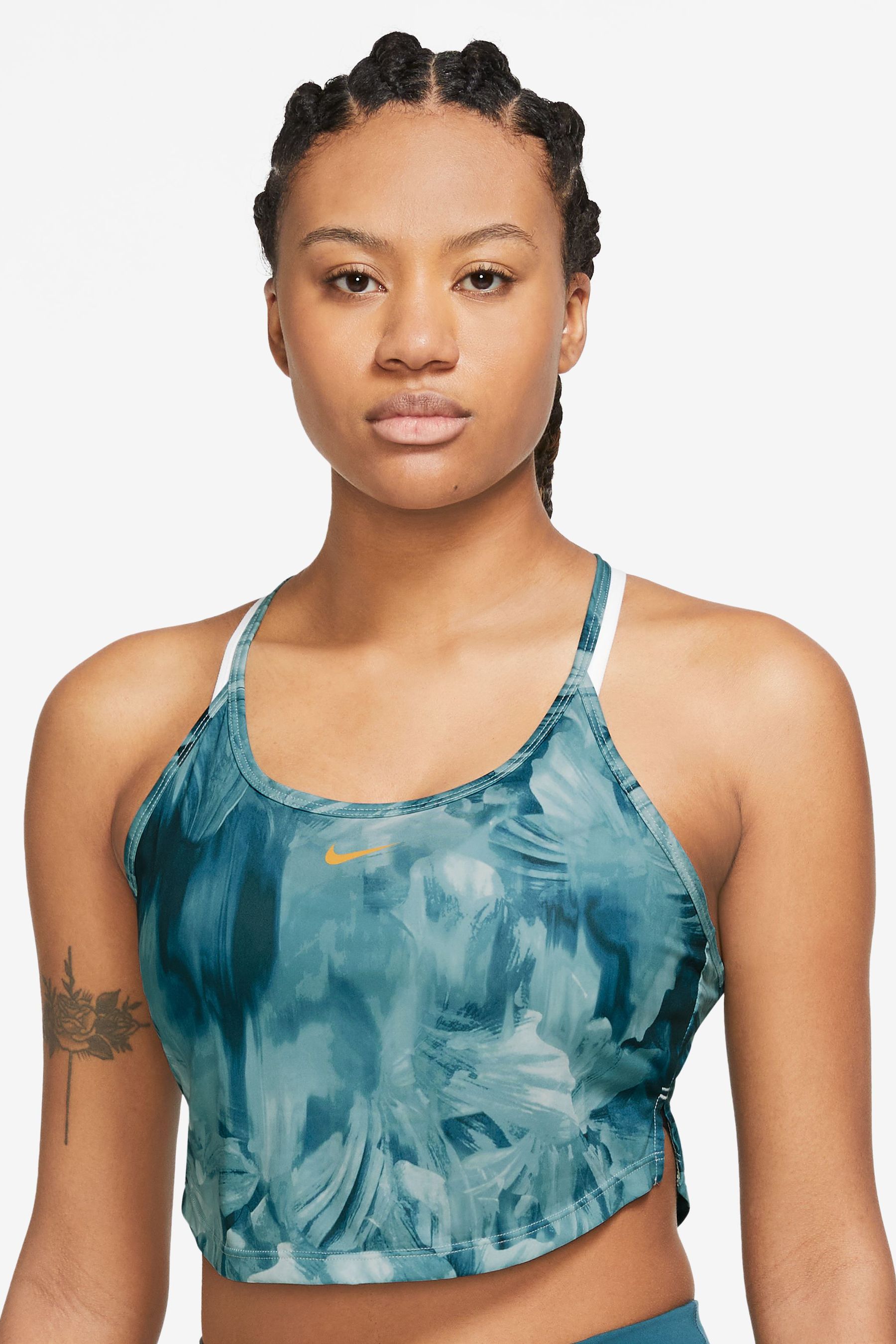 Nike all over print crop top hotsell