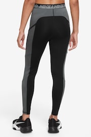 Nike Black/Grey Pro DriFIT High Waisted 7/8 Leggings - Image 2 of 3