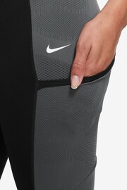 Nike Black/Grey Pro DriFIT High Waisted 7/8 Leggings - Image 3 of 3