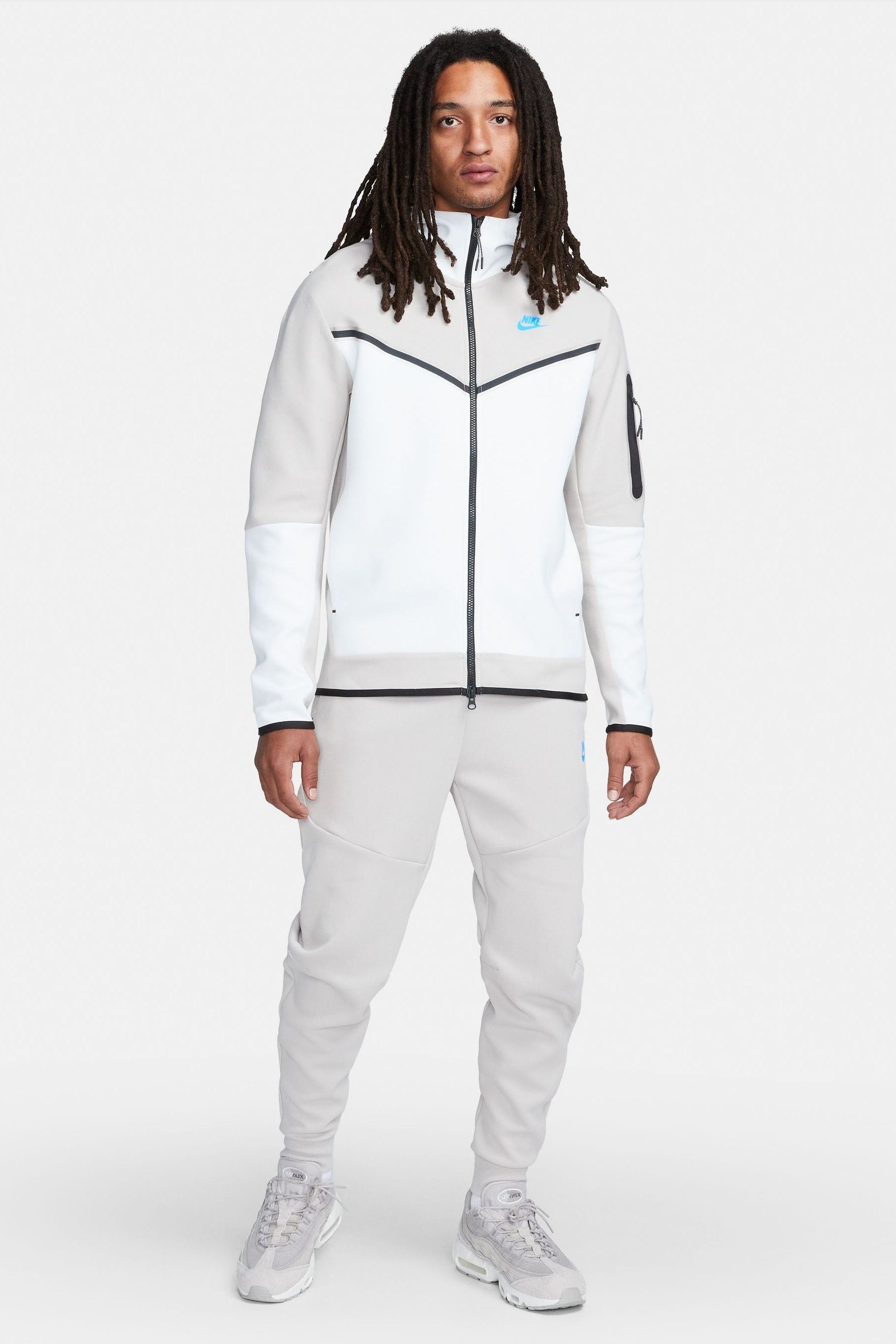 Buy Nike White Tech Fleece Zip Through Hoodie from Next Estonia