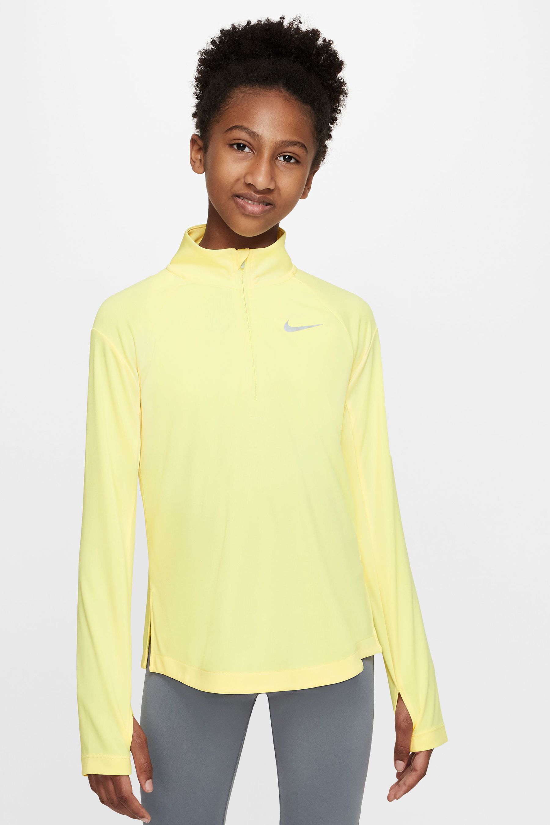 Nike yellow running top 2025