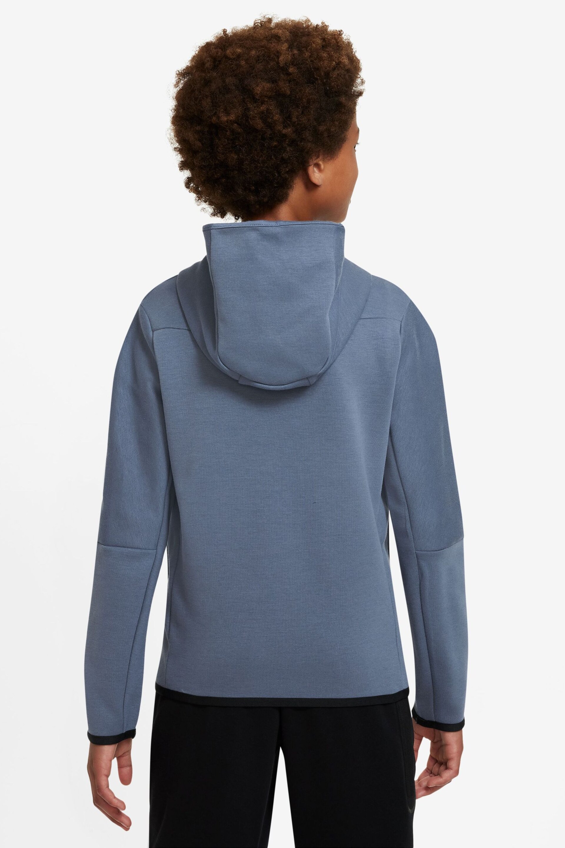 Nike Blue Tech Fleece Hoodie - Image 2 of 3
