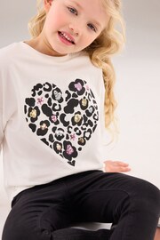 Ecru White Long Sleeve Sequin Heart T-Shirt (3-16yrs) - Image 4 of 7