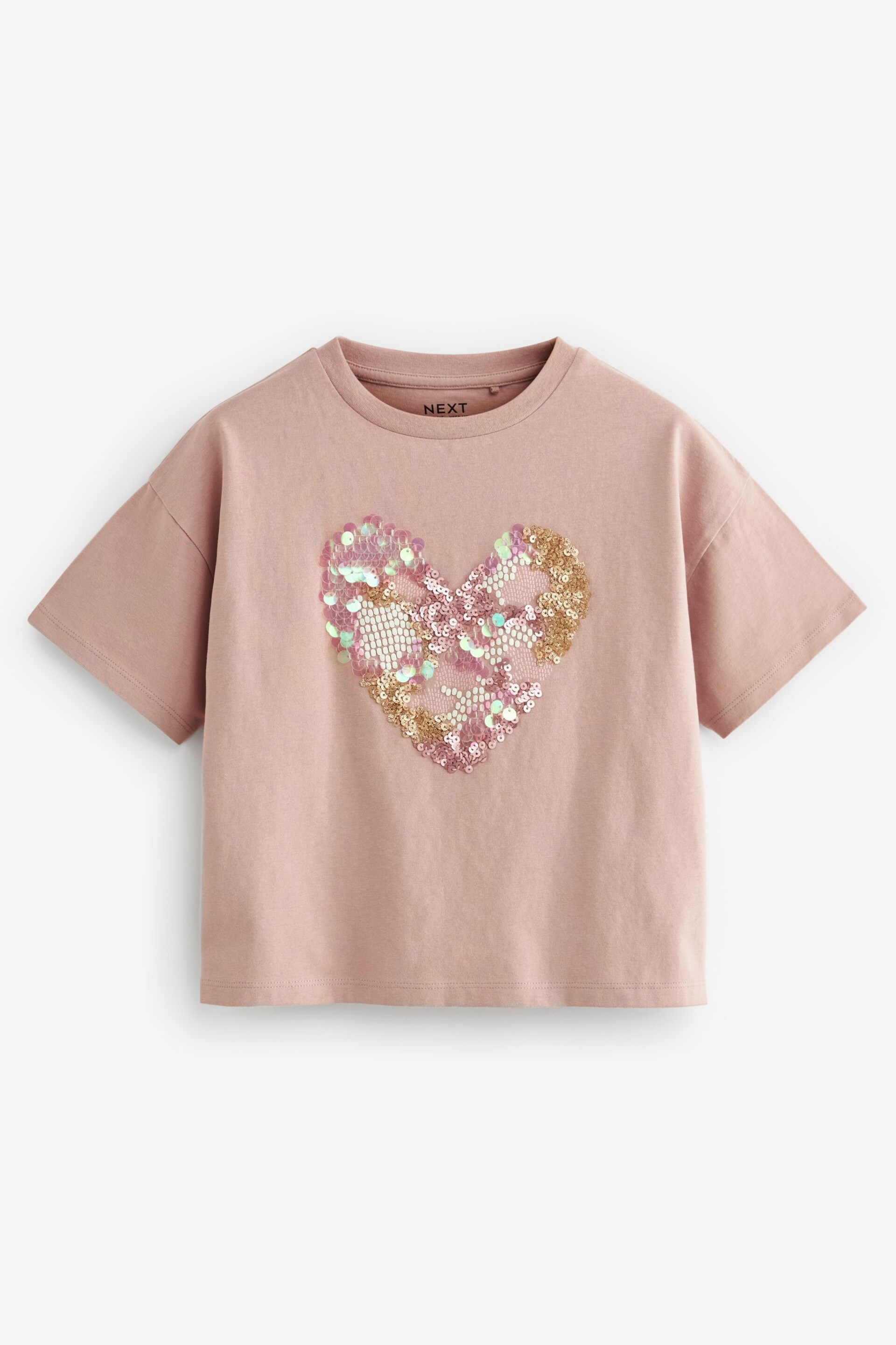 Pink Heart Sequin T-Shirt (3-16yrs) - Image 5 of 7