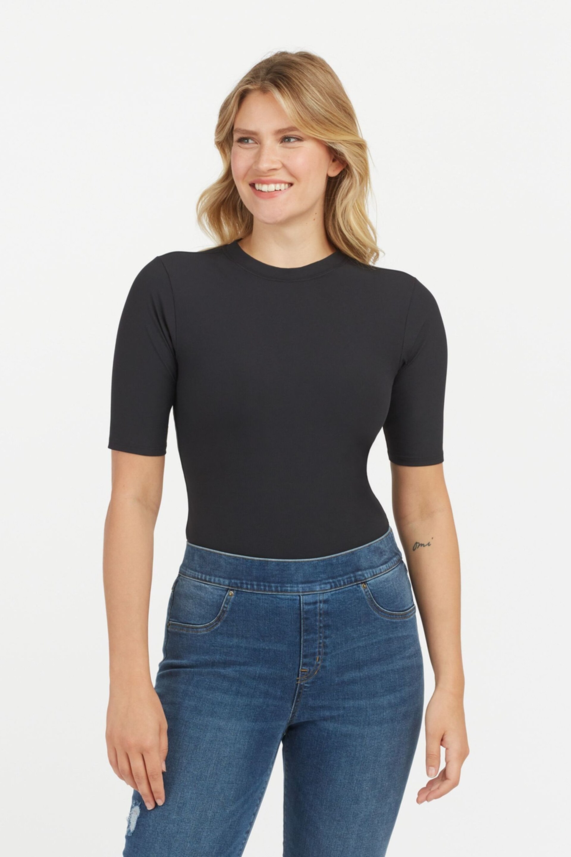 SPANX® Suit Yourself Ribbed Short Sleeve Tummy Control Bodysuit - Image 3 of 4
