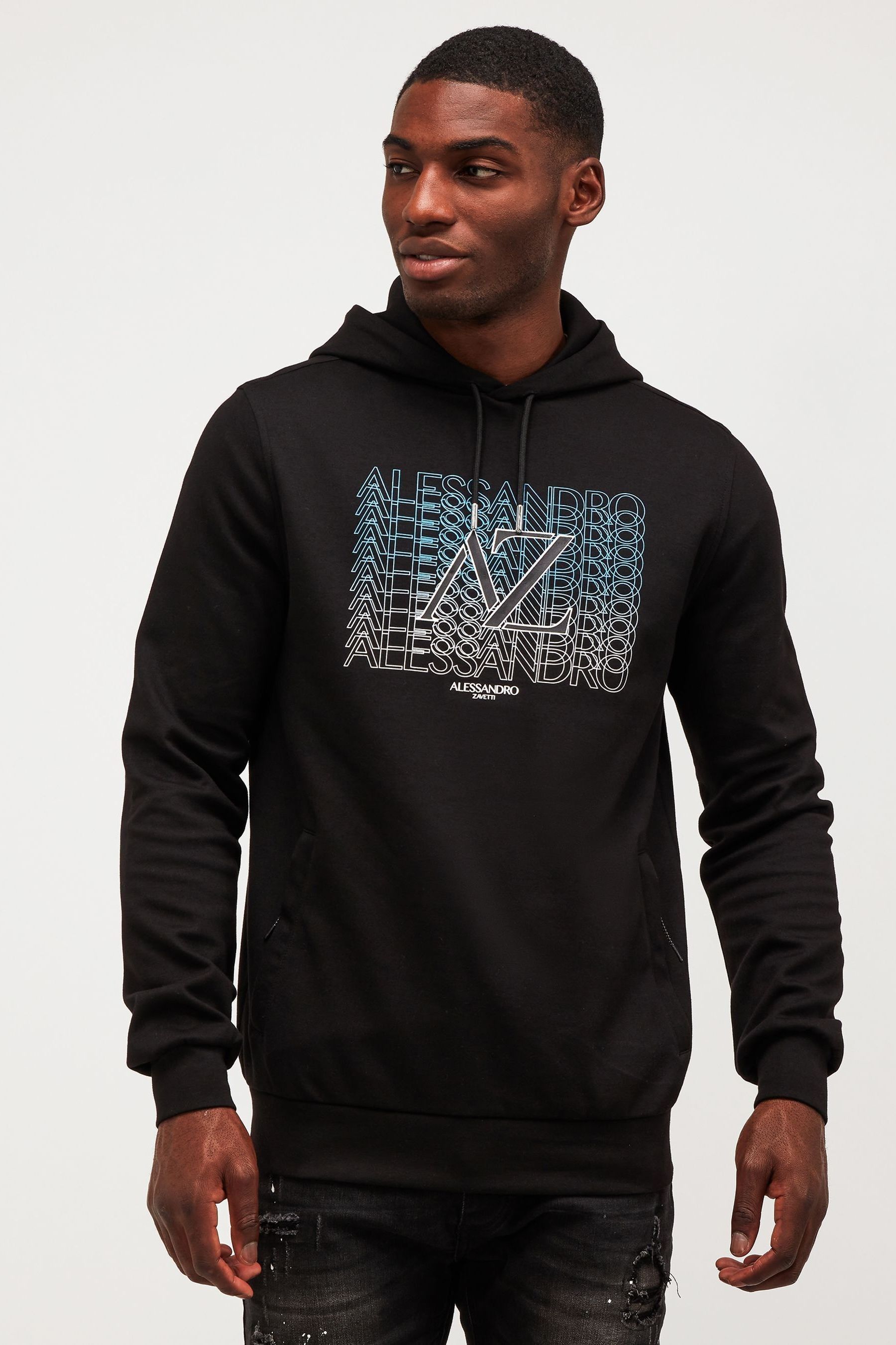 Buy Alessandro Zavetti Black Castari Oth Hoodie from Next Luxembourg