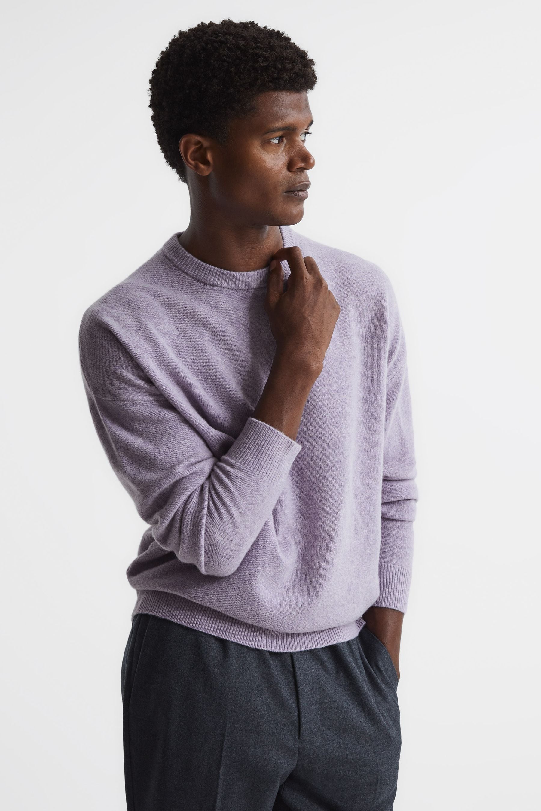 Buy Reiss Lilac Parks 100 Merino Wool Crew Neck Jumper from the Next UK online shop