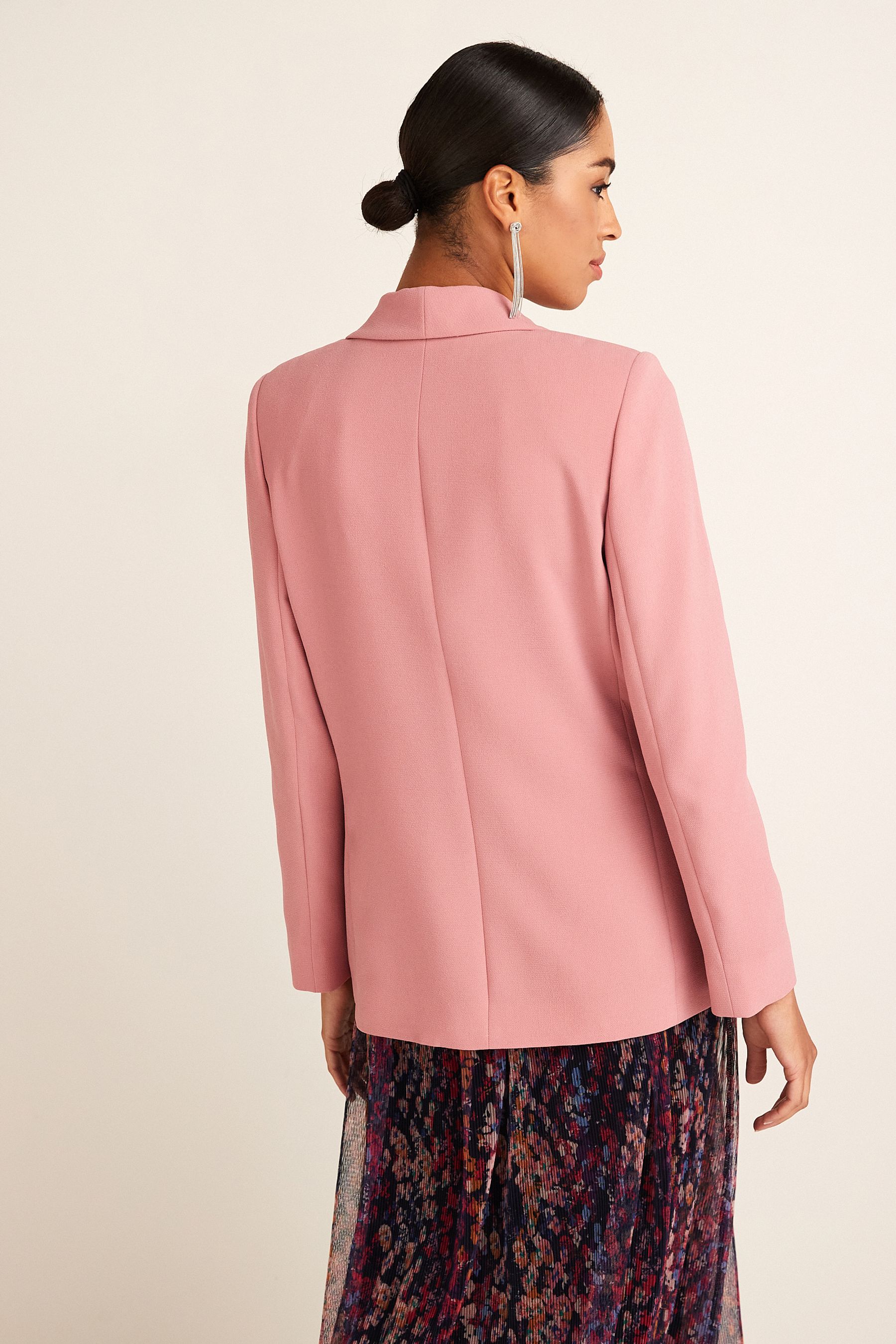 Blush Pink Relaxed Soft Crepe Blazer