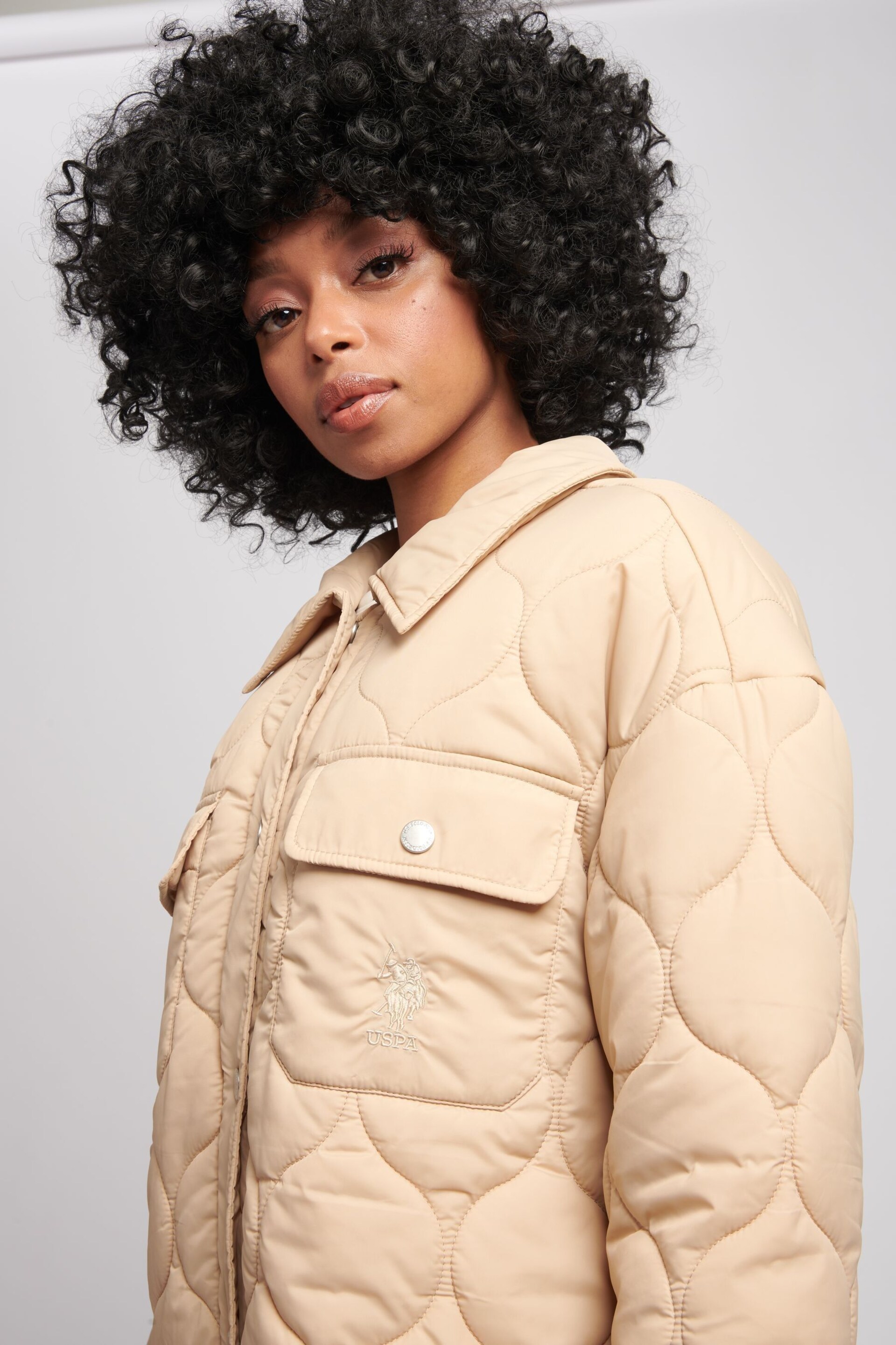U.S. Polo Assn. Womens Quilted Overshirt - Image 3 of 4