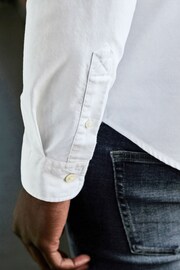 White Regular Fit Long Sleeve Oxford Shirt - Image 6 of 8