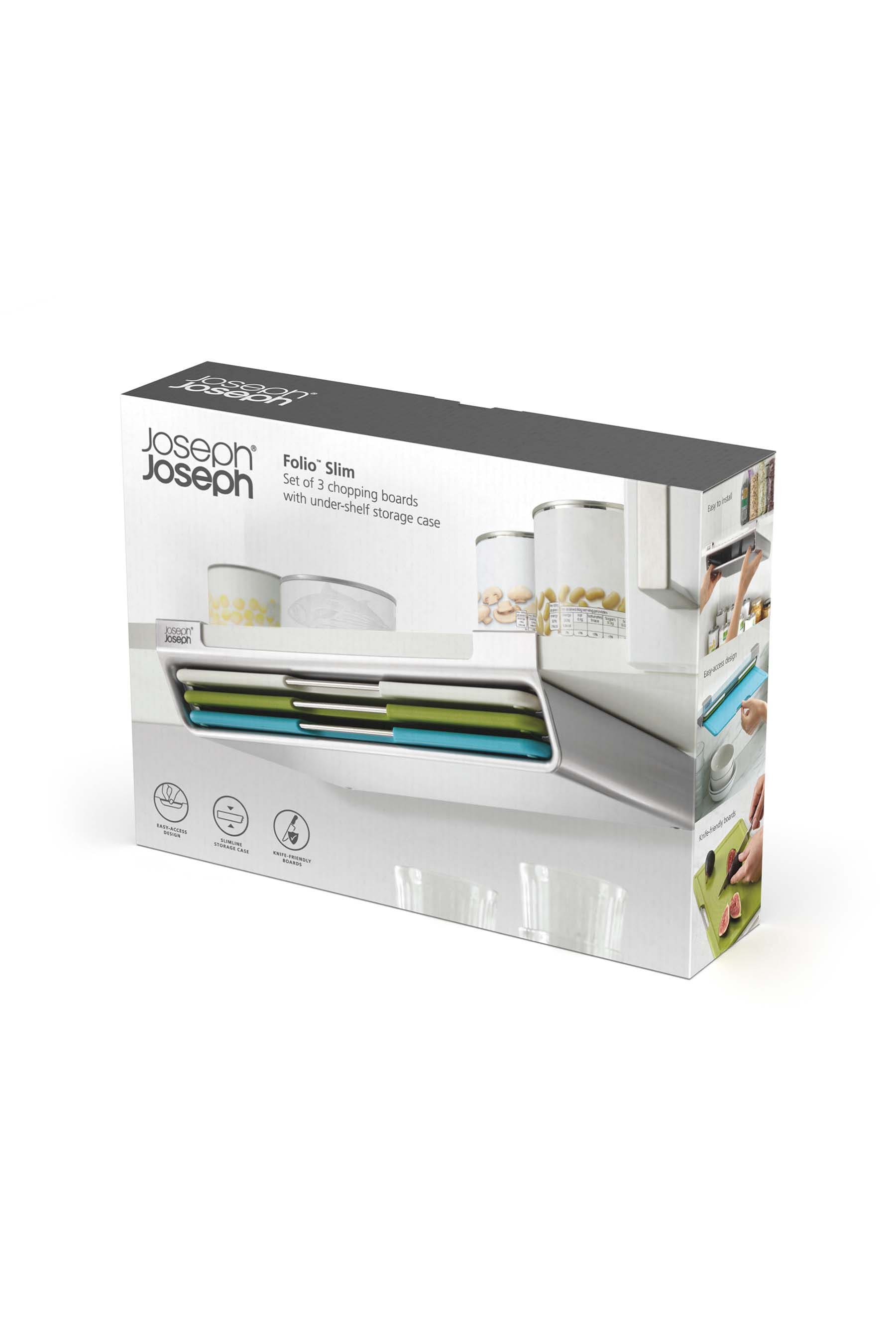 Buy Joseph Joseph 3 Piece Black Folio Slim Under shelf Chopping Board Set from Next Luxembourg