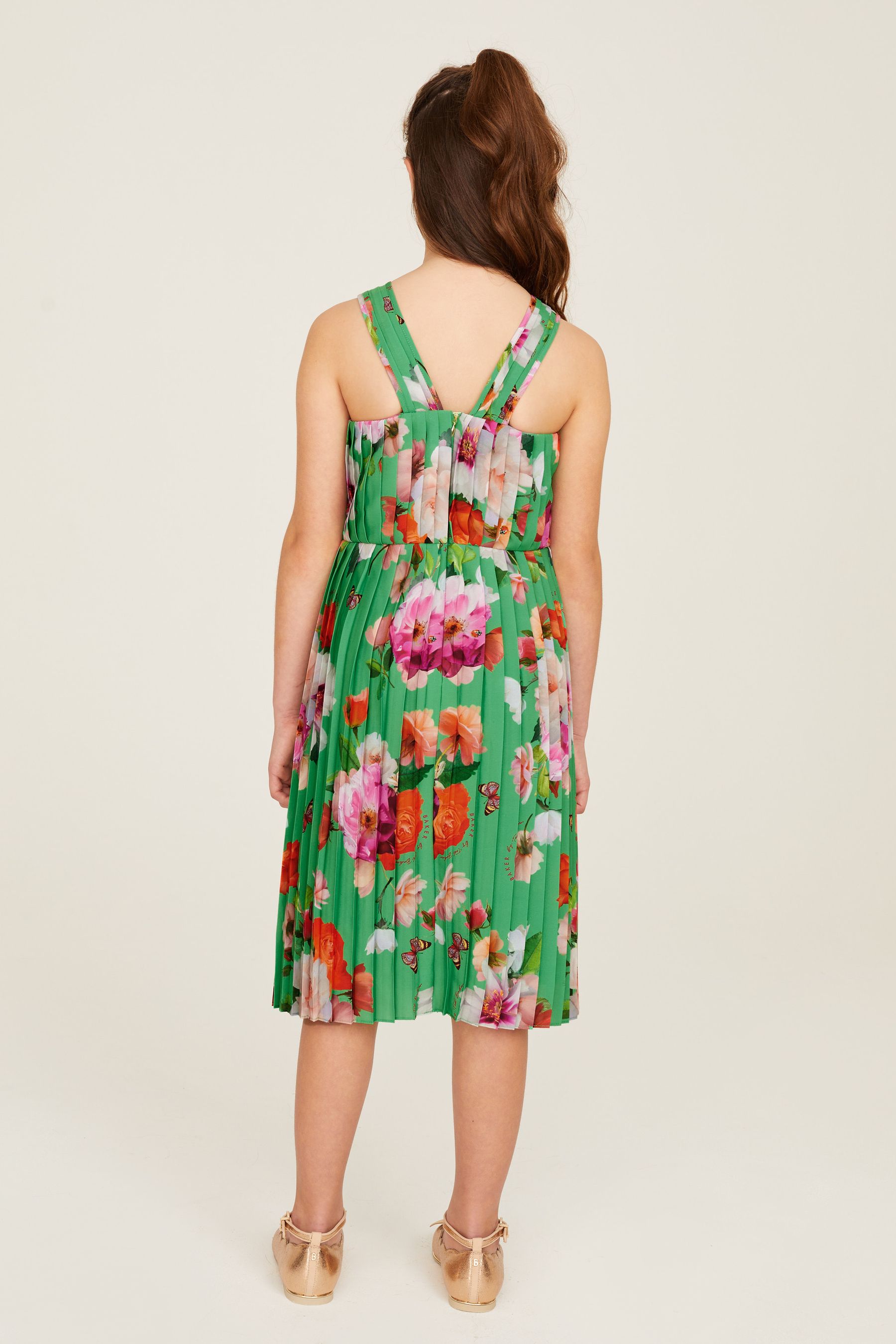 Buy Baker by Ted Baker Green Floral Halter Neck Dress from Next Luxembourg