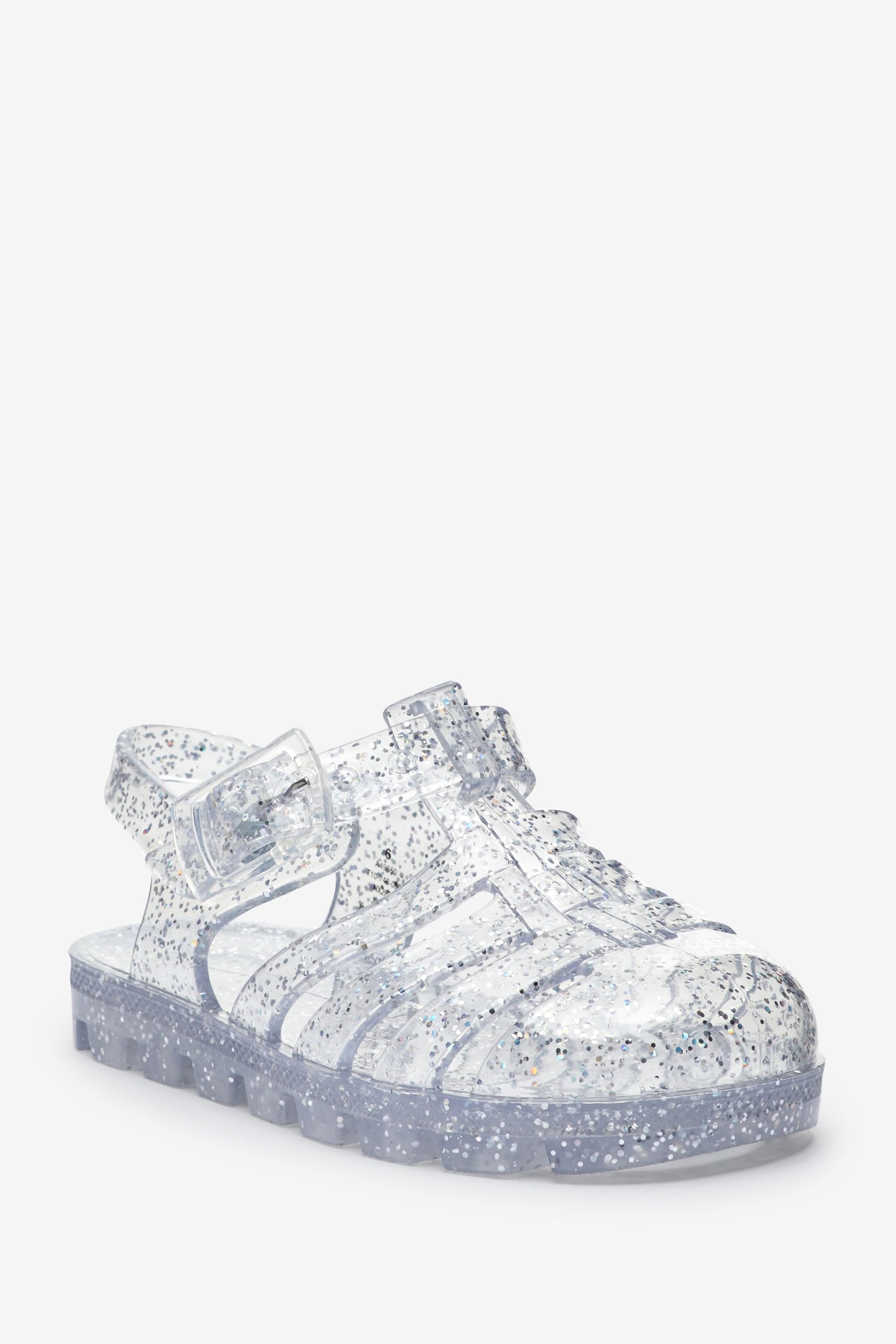 Silver Glitter Jelly Sandals - Image 2 of 4