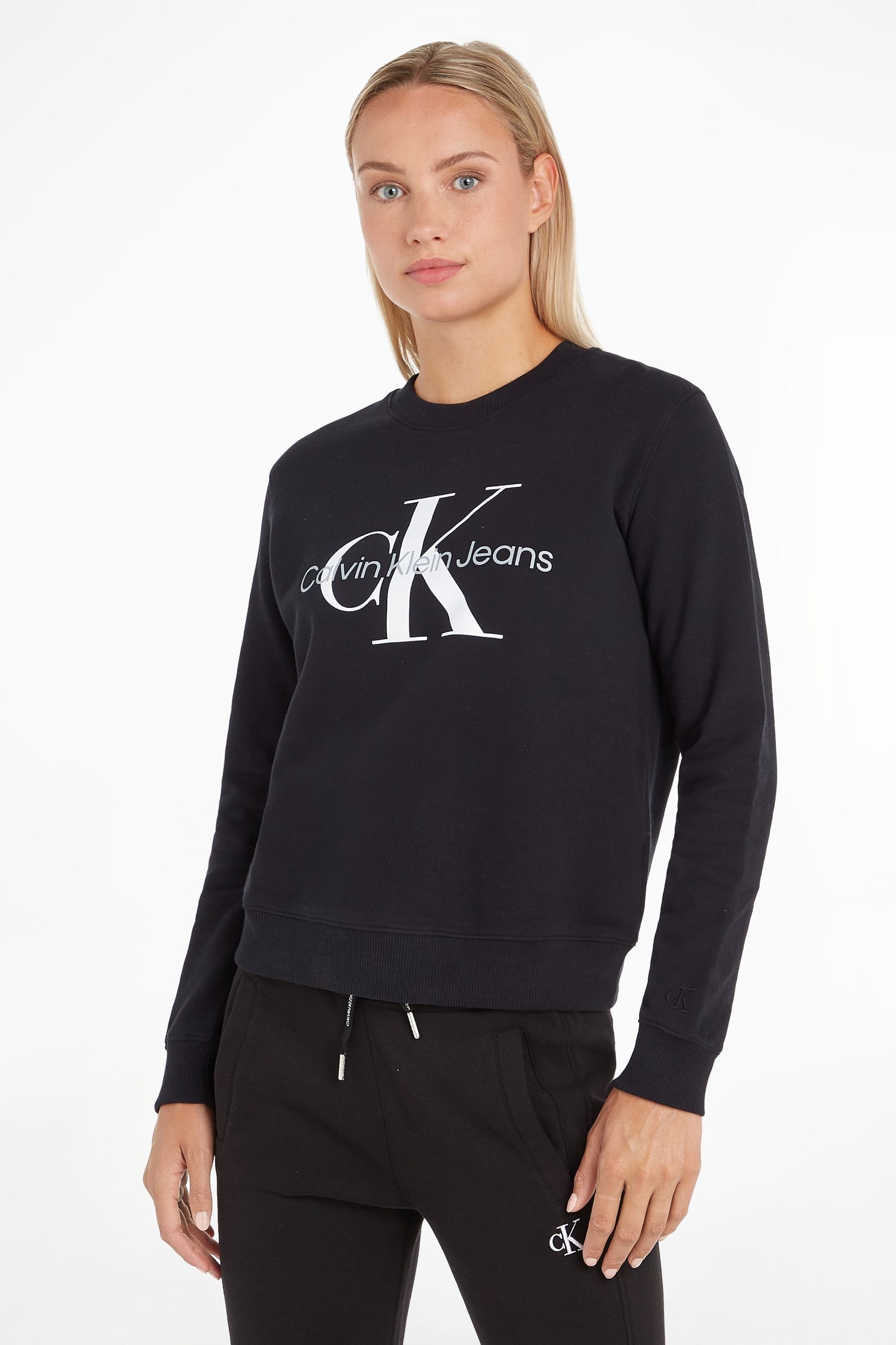 Buy Calvin Klein Black 100 Cotton Core Monogram Sweatshirt from Next Luxembourg
