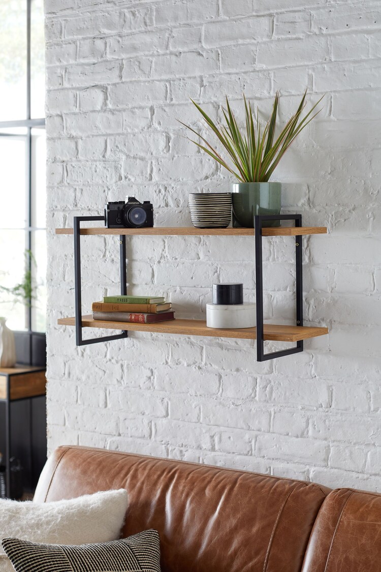 Buy Dark Bronx 2 Tier Wall Shelves from the Next UK online shop