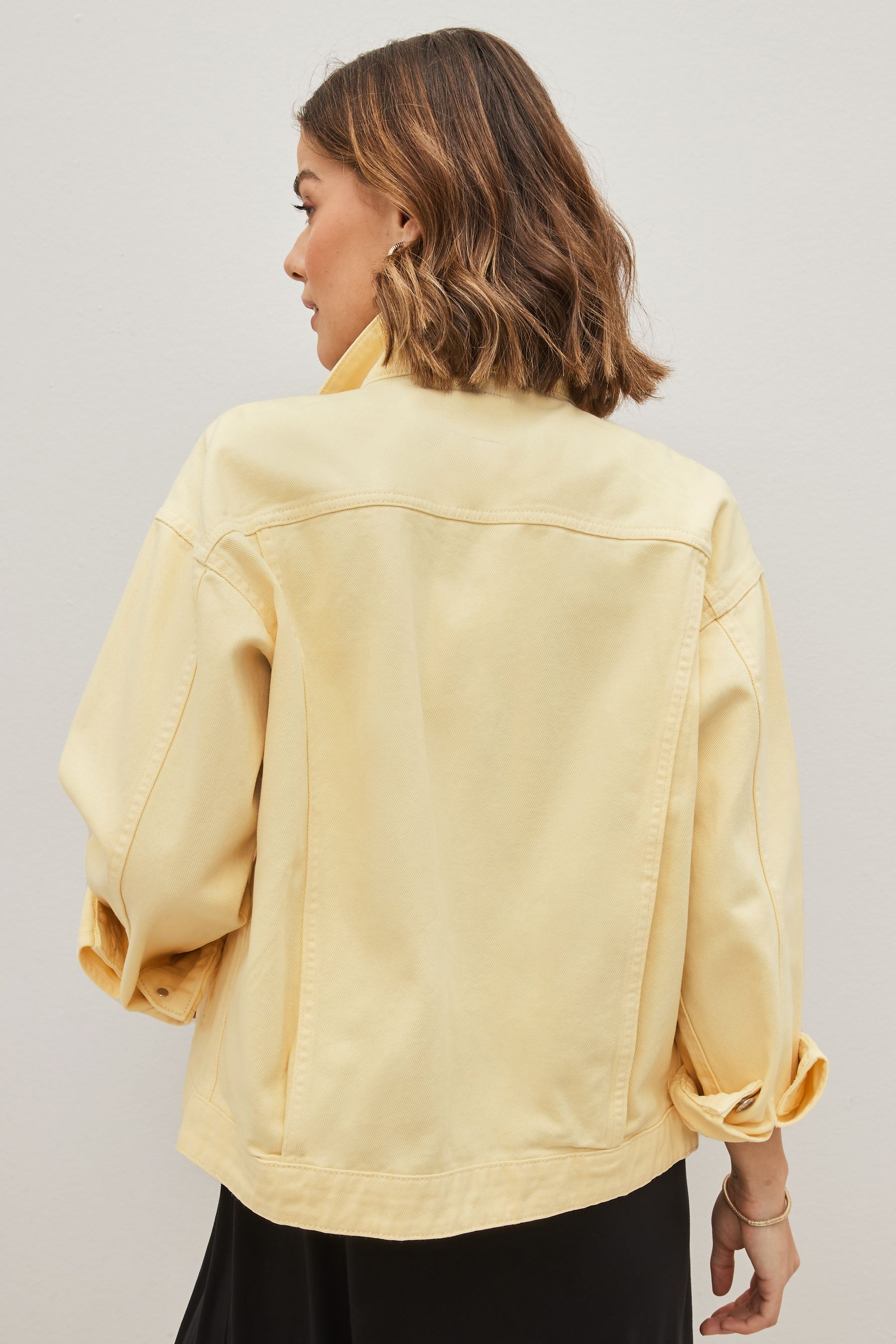 Buy Lemon Yellow Oversized Girlfriend Denim Jacket from Next Luxembourg