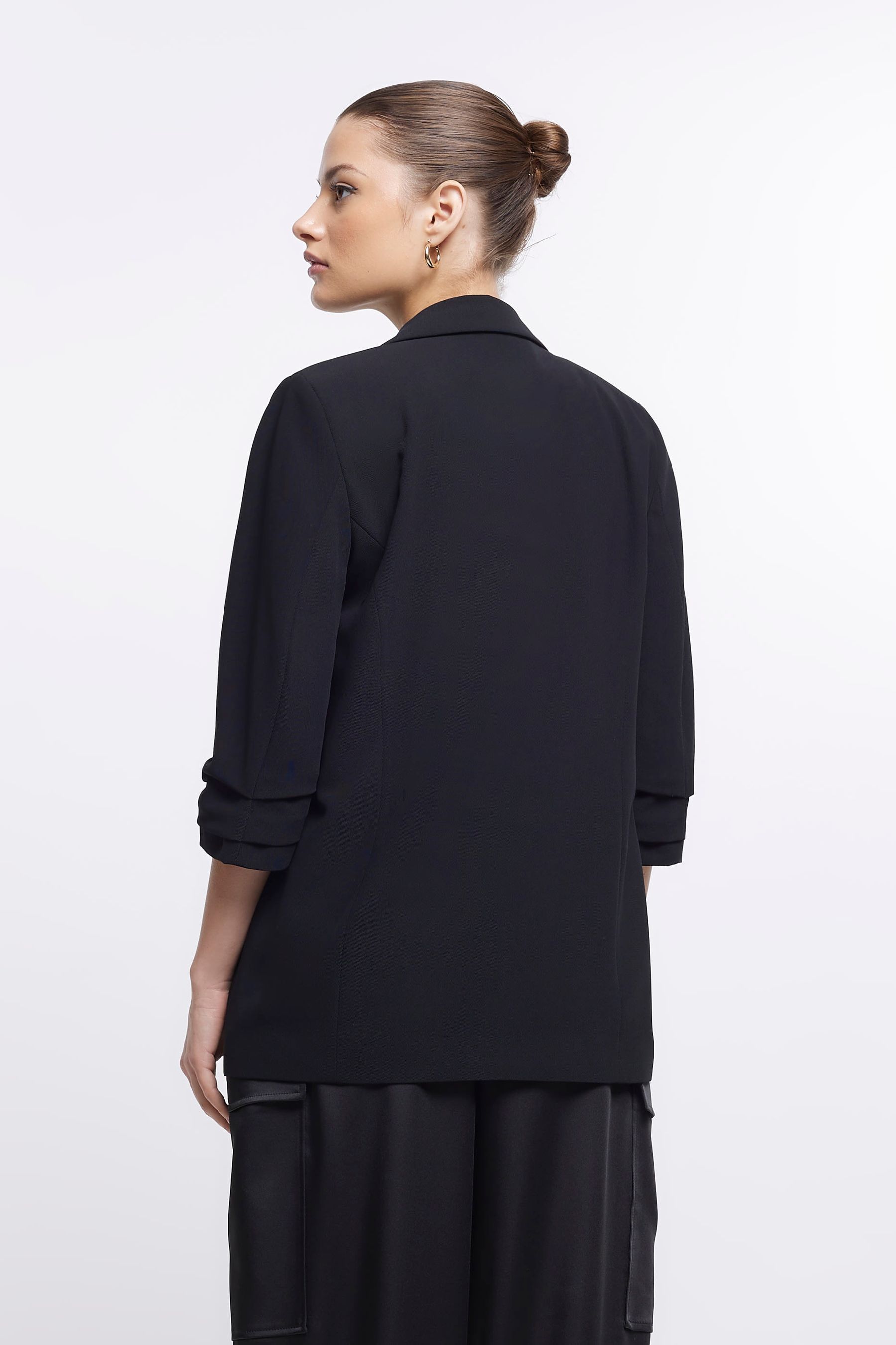 River island ruched sleeve blazer top