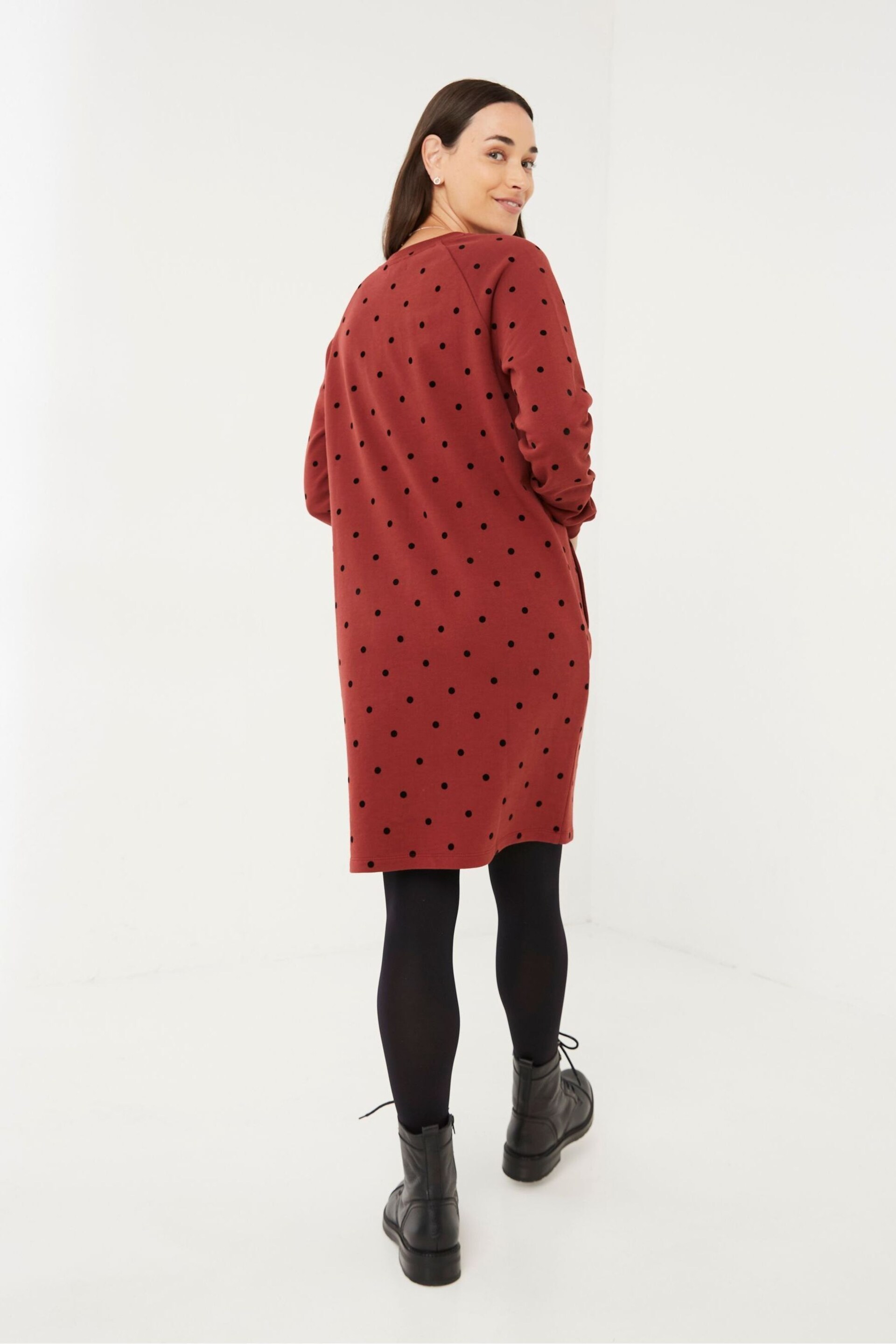 FatFace Red Spot Sweat Dress - Image 2 of 4