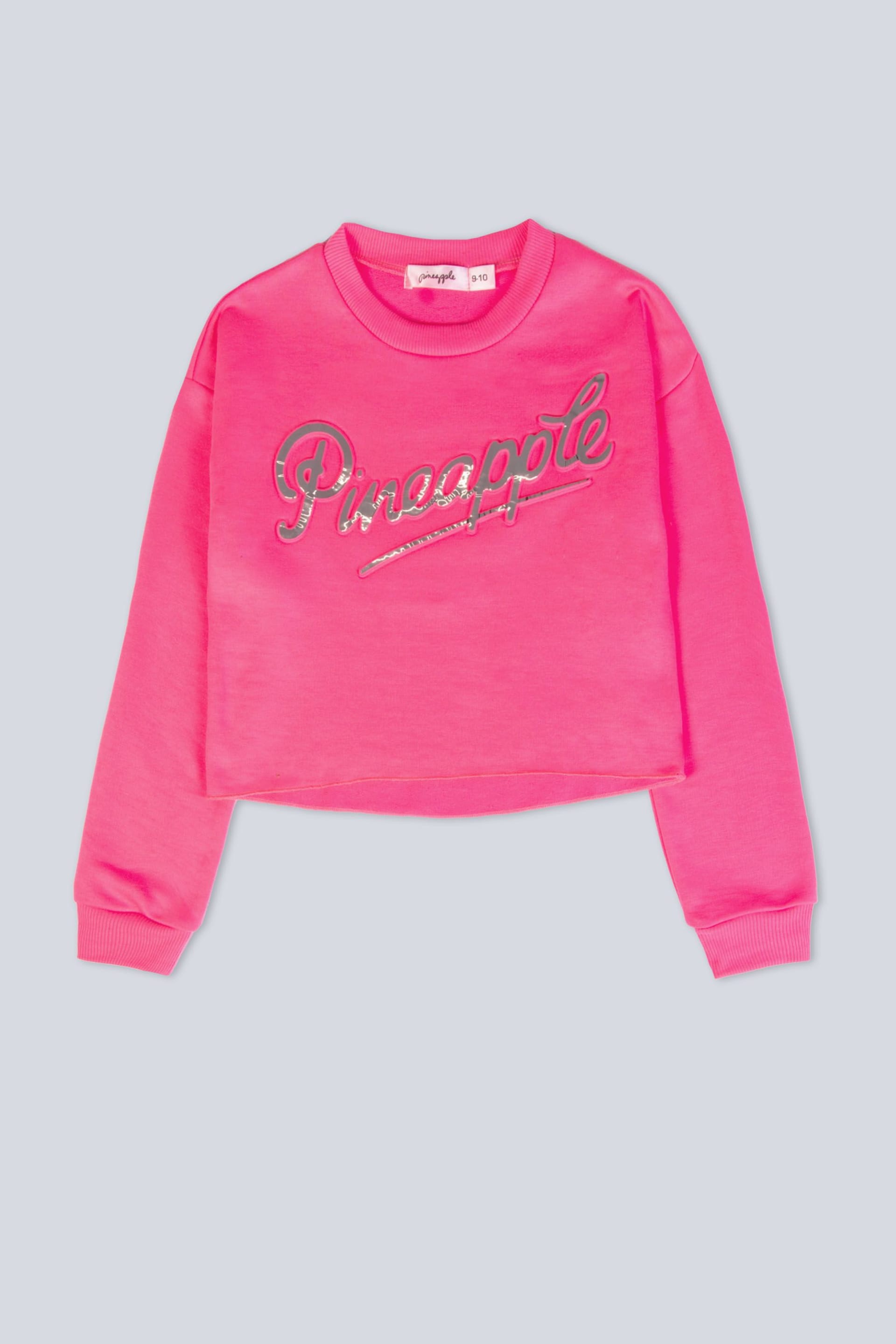 Pineapple Pink Girls Logo Embossed Crop Sweat Top - Image 5 of 5