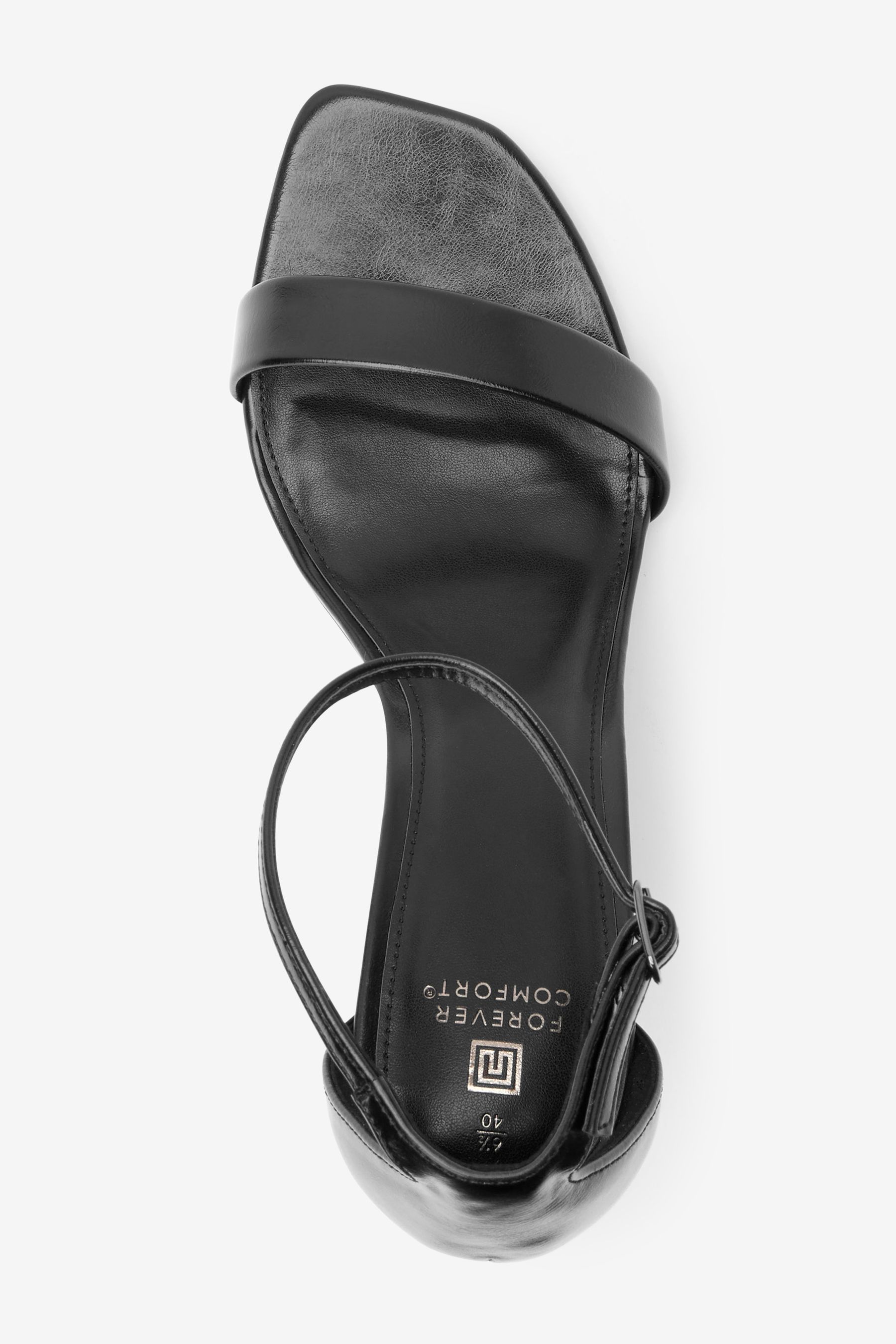 Buy Black Forever Comfort Skinny Heel Closed Back Sandals from Next Ireland