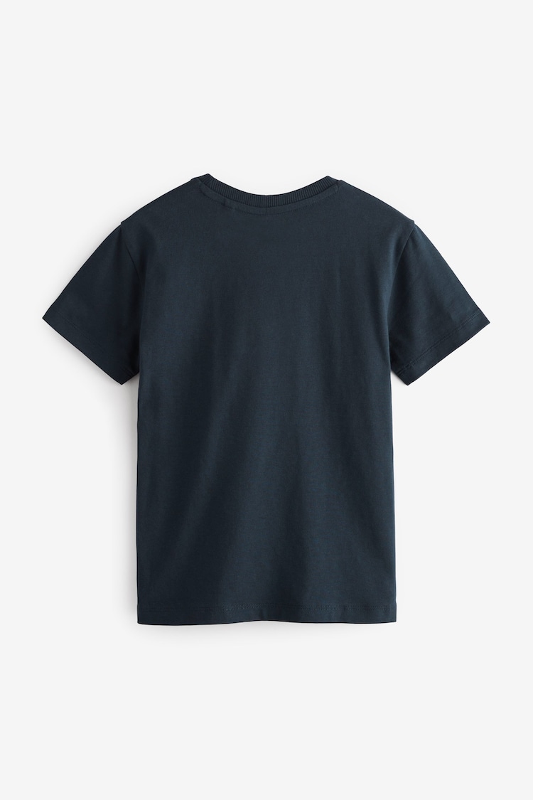 Blue Navy Cotton Short Sleeve T-Shirt (3-16yrs) - Image 2 of 2