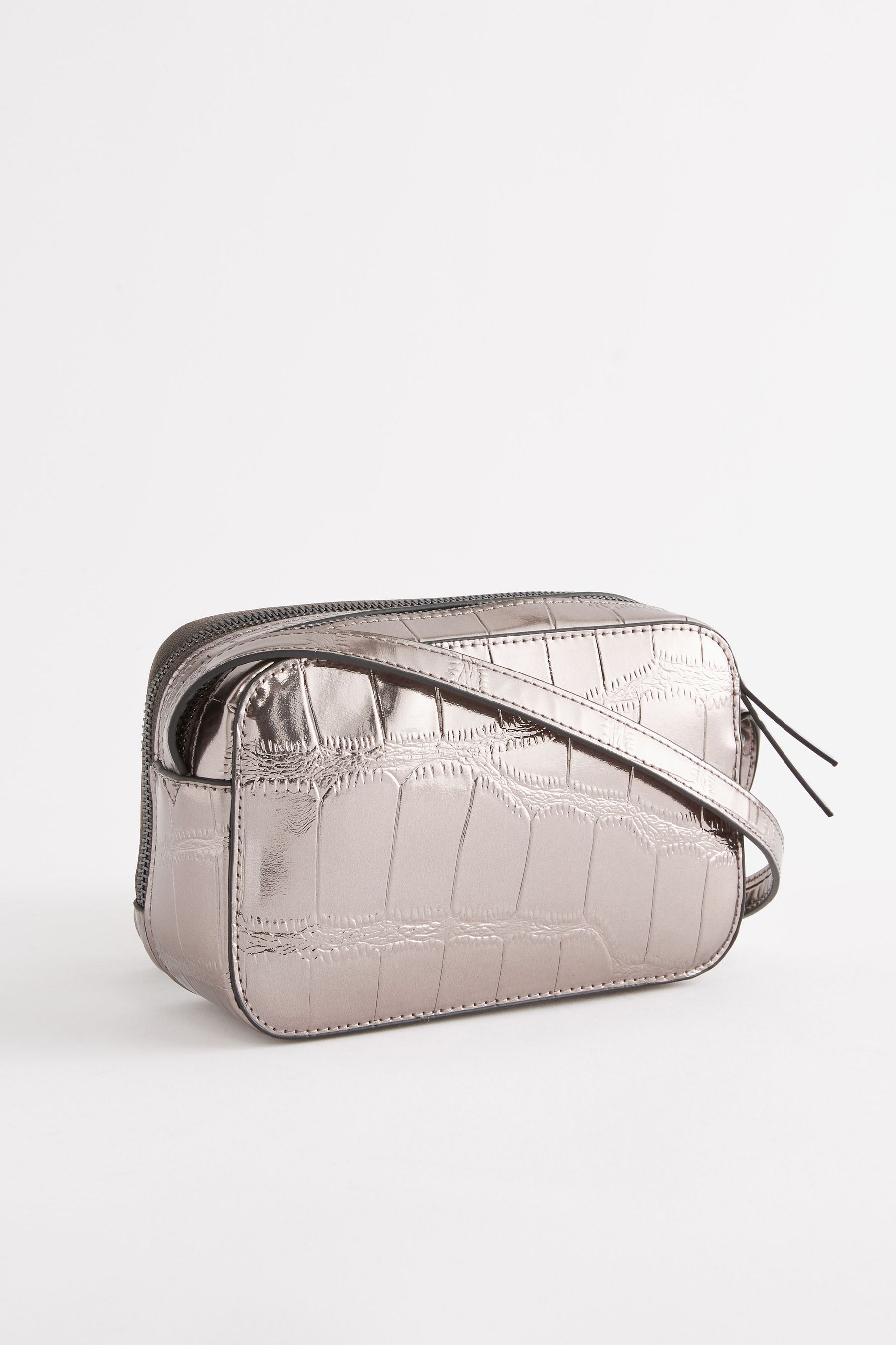 Buy Pewter Croc Effect Camera Bag from Next Austria