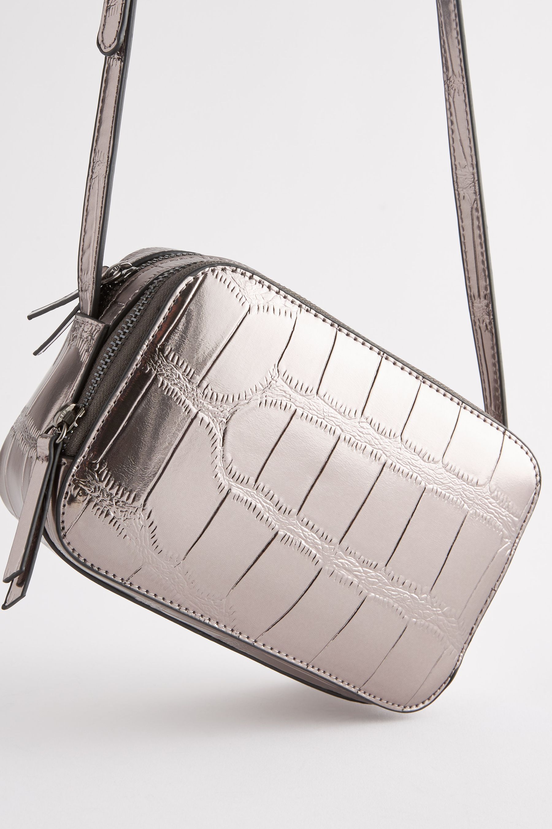 Buy Pewter Croc Effect Camera Bag from Next Austria
