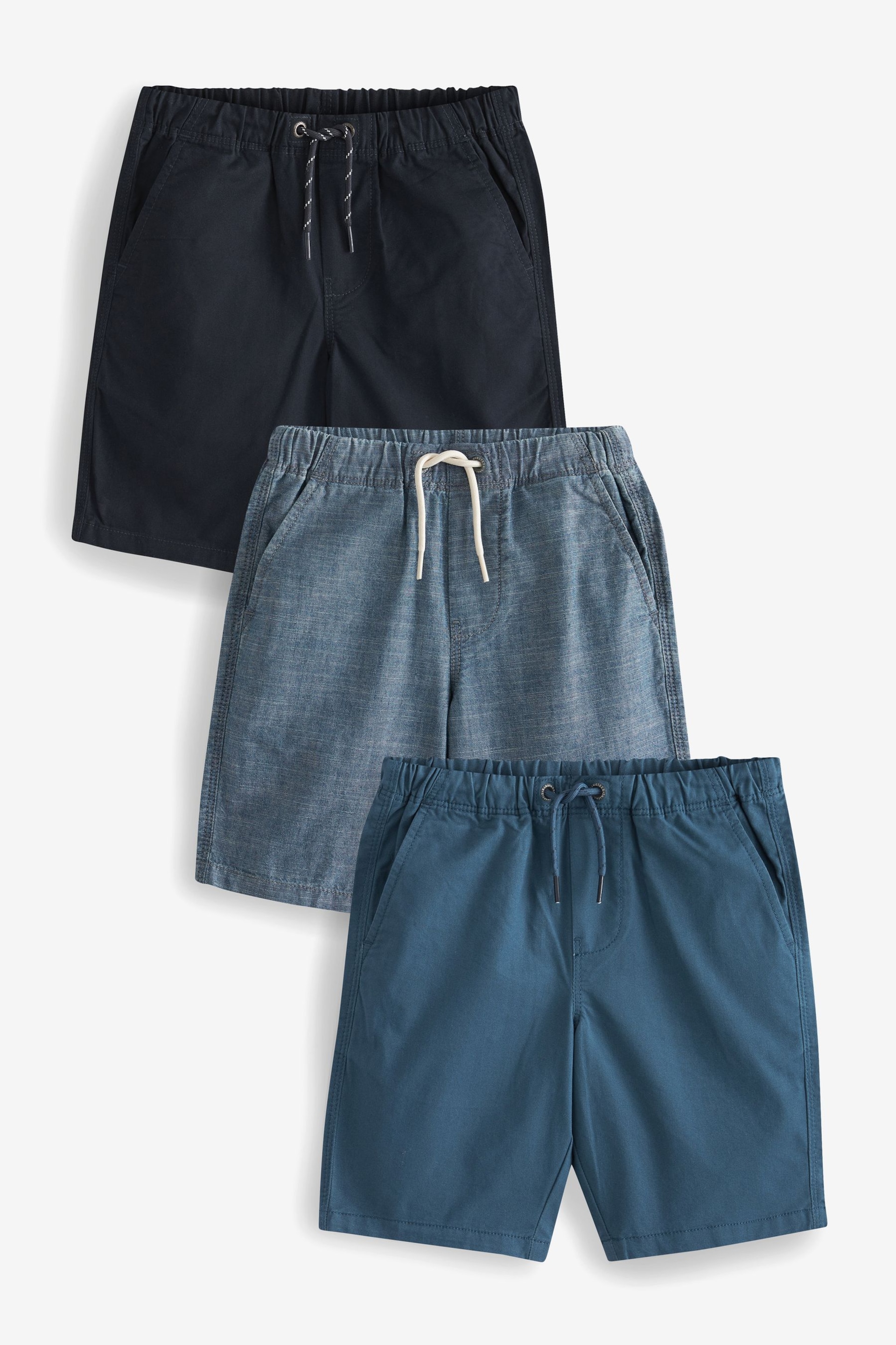 Blue Pull-On Shorts 3 Pack (3-16yrs) - Image 1 of 5