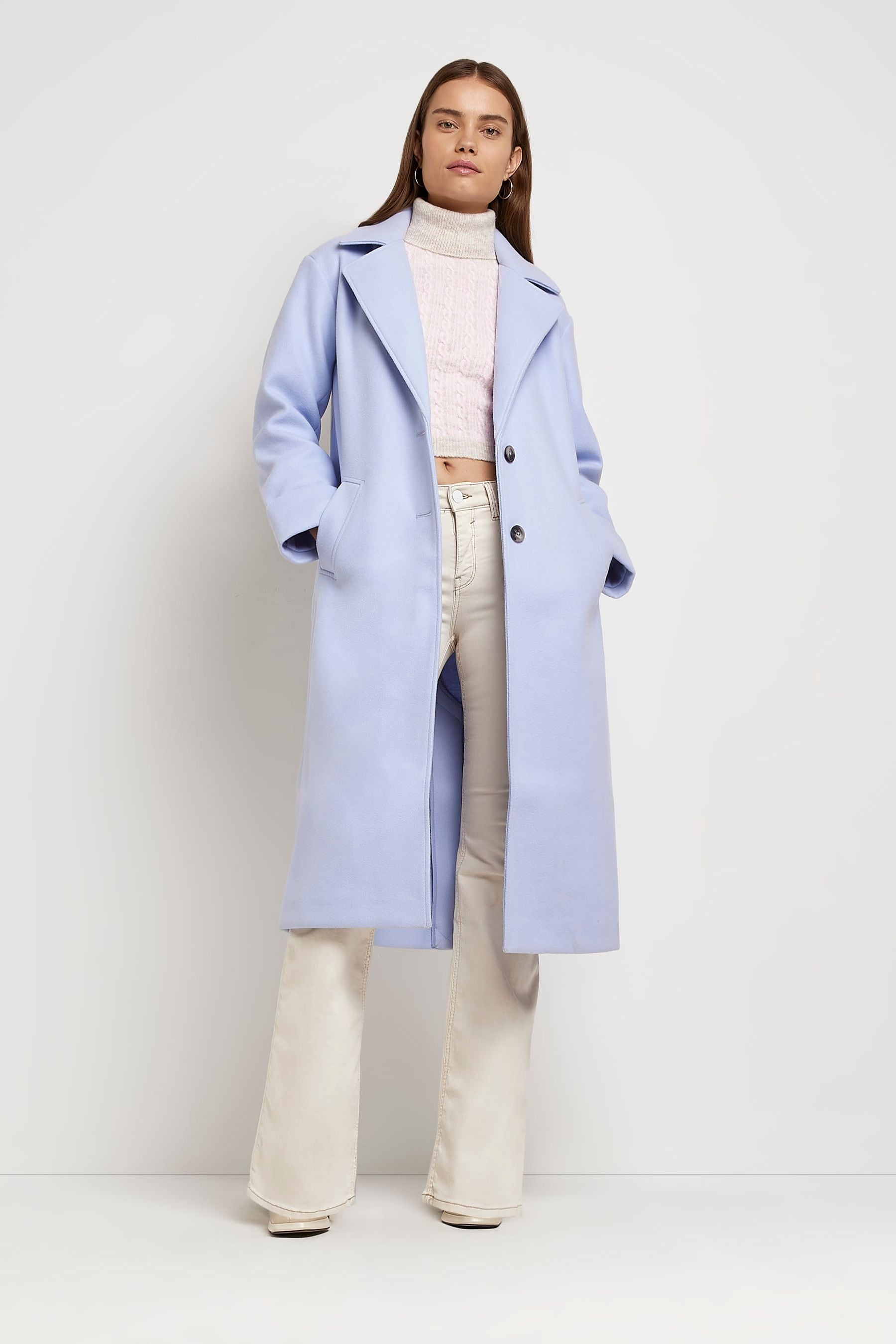 Buy River Island Blue Coat from Next Luxembourg
