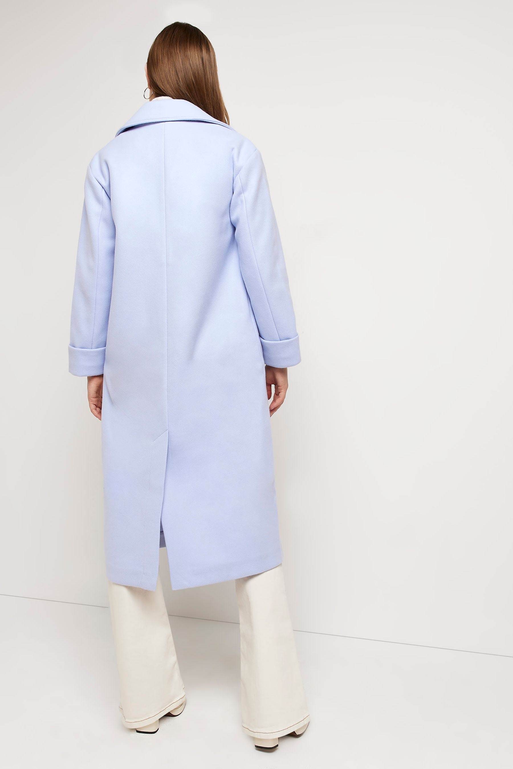 River island pale blue coat top