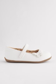 White Wide Fit (G) Butterfly Mary Jane Shoes - Image 2 of 5