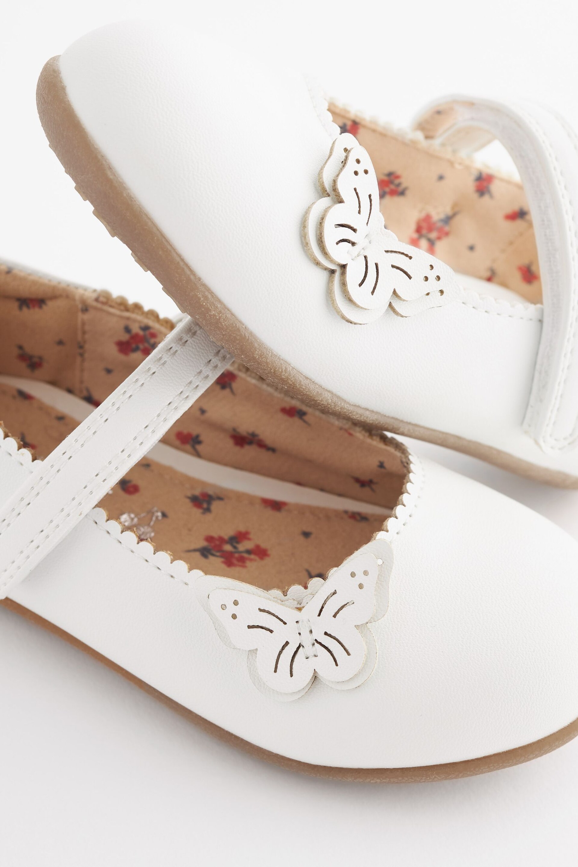 White Wide Fit (G) Butterfly Mary Jane Shoes - Image 4 of 5