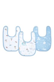 aden + anais Natural Essentials Space Explorers 100% Cotton Muslin Baby Snap Bibs 3 Pack - Image 1 of 3