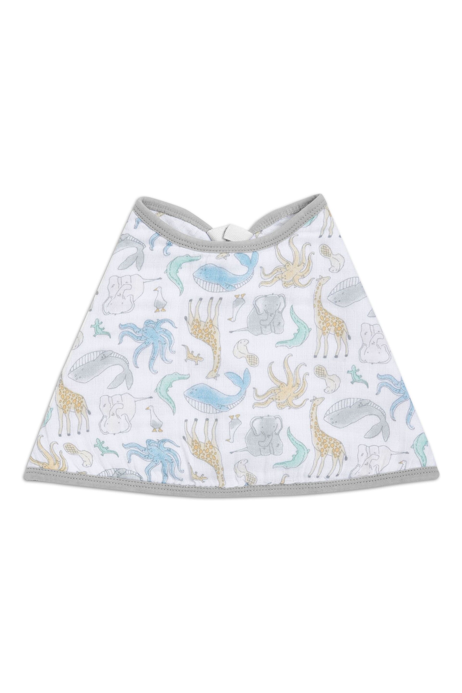 Aden + Anais Baby Essentials White Cotton Muslin Natural History Burpy Bib - Image 3 of 6