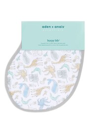 Aden + Anais Baby Essentials White Cotton Muslin Natural History Burpy Bib - Image 5 of 6