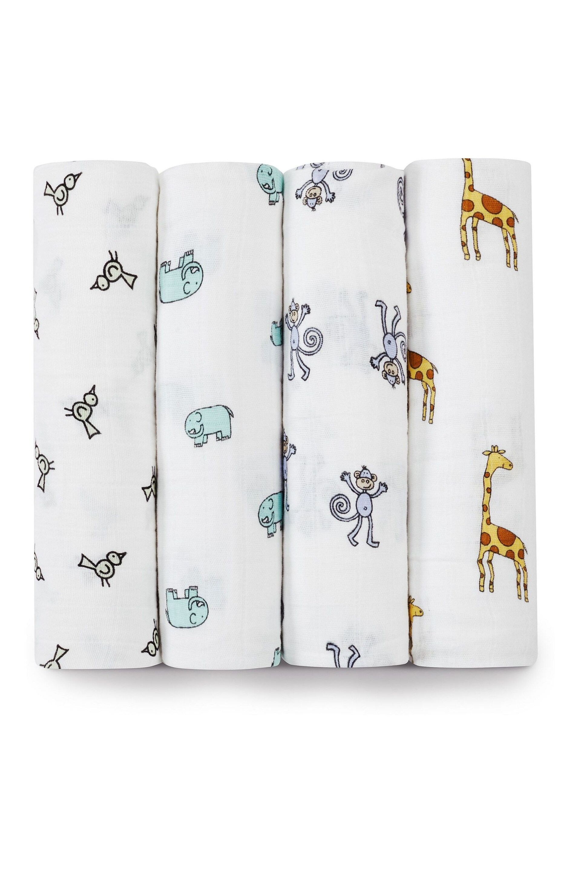 aden + anais jungle jam Large Cotton Muslin Blankets 4 Pack - Image 4 of 6