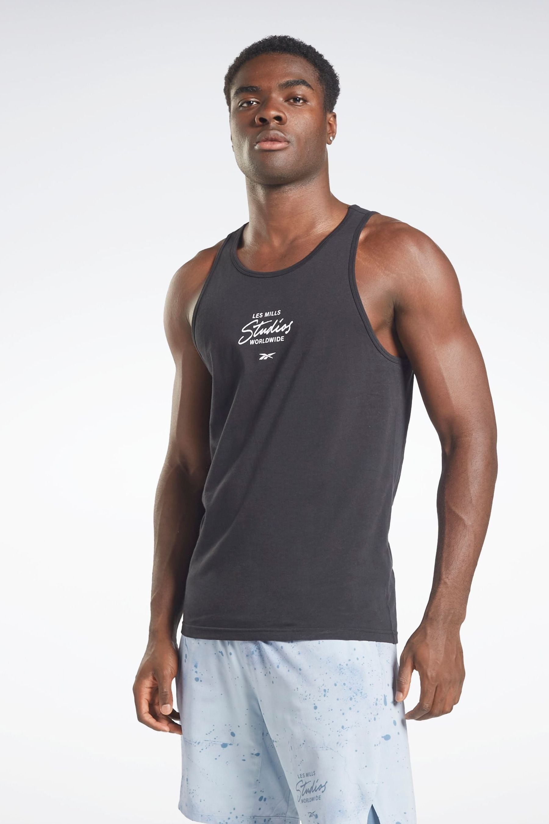 Buy Reebok Les Mills Graphic Tank 100 Cotton Black Top from Next Germany