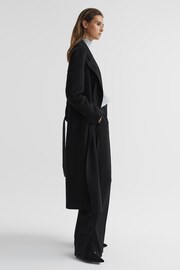 Reiss Black Honor 100% Cashmere Wool Blindseam Long Coat - Image 1 of 8