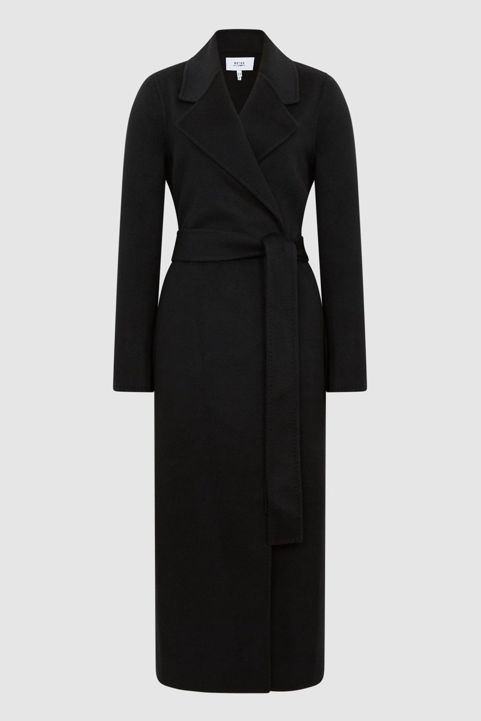 Reiss Black Honor 100% Cashmere Wool Blindseam Long Coat - Image 2 of 8
