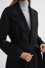 Reiss Black Honor 100% Cashmere Wool Blindseam Long Coat - Image 4 of 8