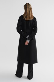 Reiss Black Honor 100% Cashmere Wool Blindseam Long Coat - Image 5 of 8