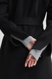 Reiss Black Honor 100% Cashmere Wool Blindseam Long Coat - Image 7 of 8