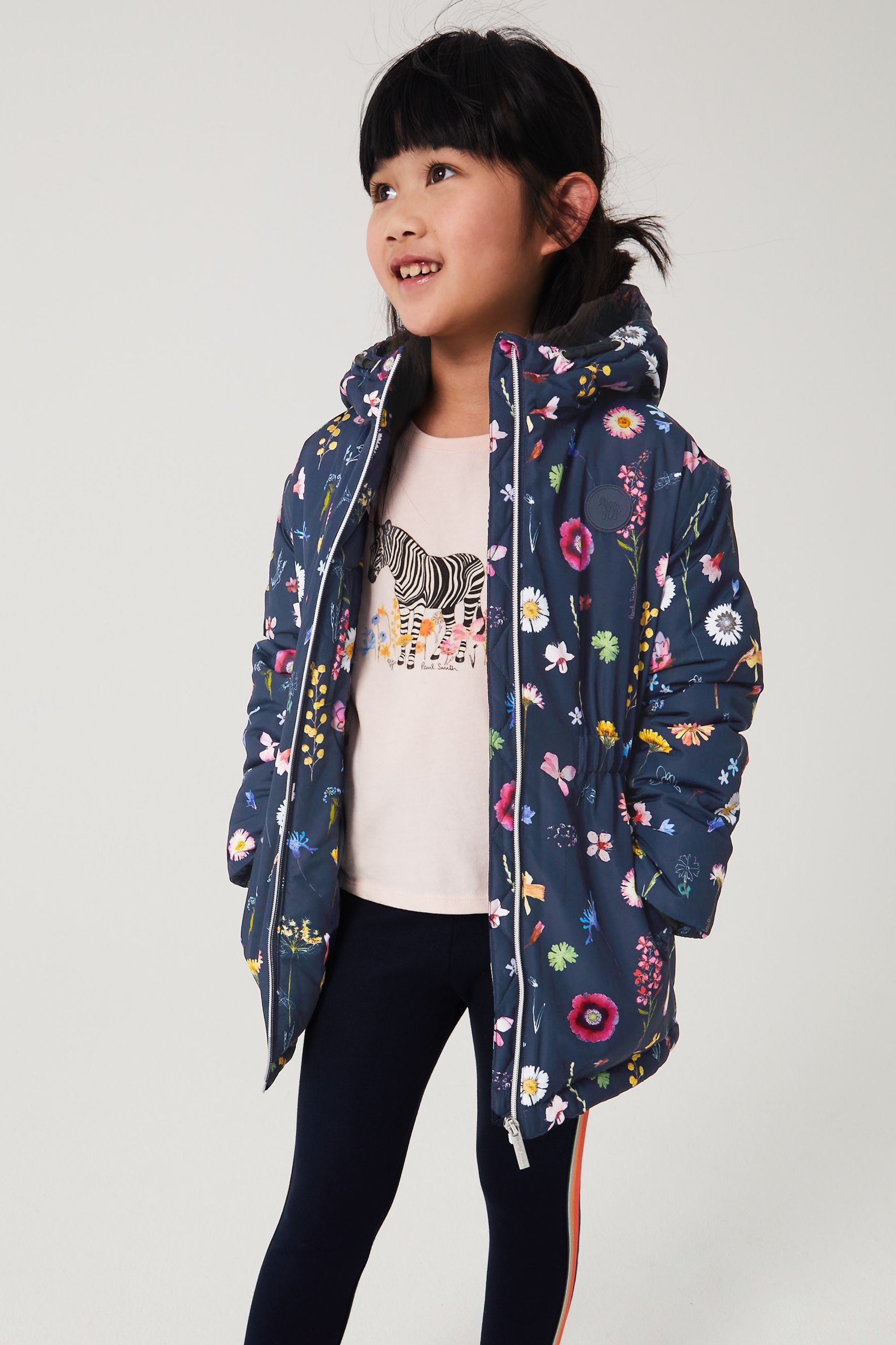 Buy Paul Smith Junior Girls Navy Blue Floral Rain Mac Jacket from Next Luxembourg