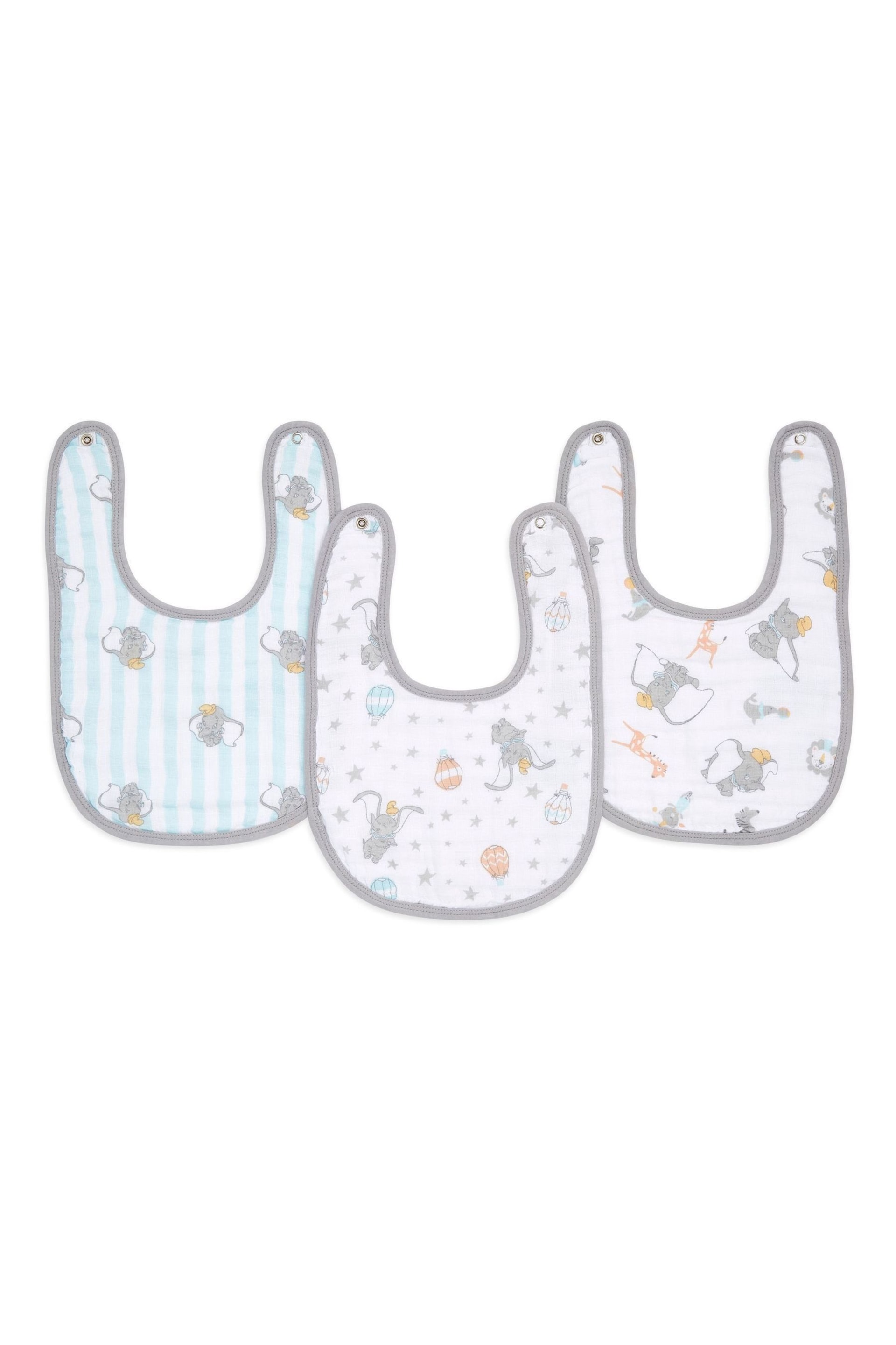 aden + anais essentials Muslin Snap Bib 3 Pack Disney Baby Dumbo - Image 1 of 3