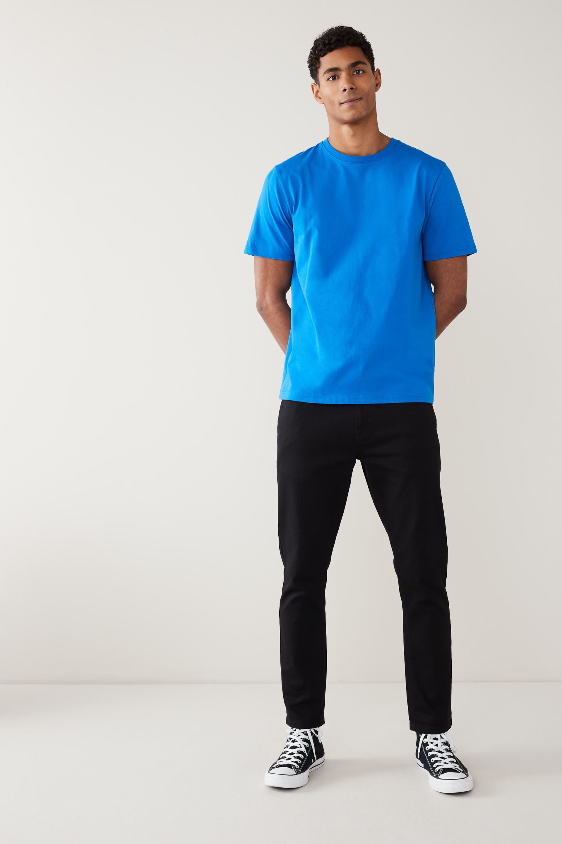 Blue Regular Fit Essential Crew Neck T-Shirt - Image 2 of 5