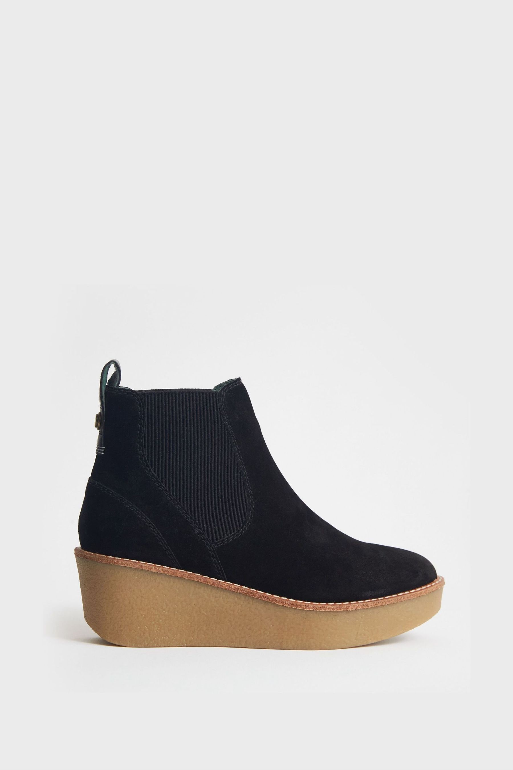 Buy White Stuff Lottie Black Suede Wedge Boots from Next Luxembourg